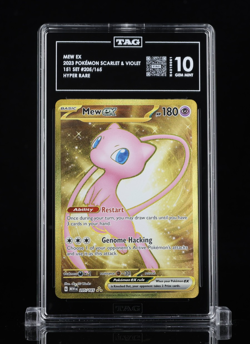 2023 Pokemon 151 Mew ex #205/165 Hyper Rare Gold Holo TAG 10 Gem Mint - Image 3