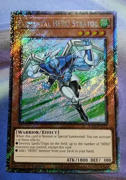 Yugioh Elemental HERO Stratos RA03-EN177 Platinum Secret Rare (PSR) 1st Ed NM - Image 1