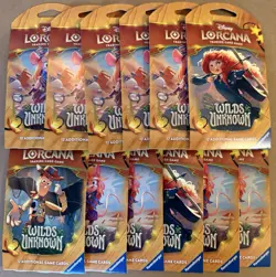 Disney Lorcana Wilds Unknown Sleeved Booster Pack - LOT OF 12 - New / Sealed - Image 1