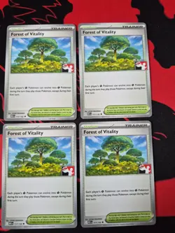 Play Pokemon Playset 4x League Stamped Non Holo Forest Of Vitality Prize Pack - Image 1
