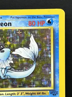 1999 Pokemon VAPOREON Jungle Set HOLO RARE Unlimited Edition Card 12/64 - Image 3