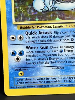 1999 Pokemon VAPOREON Jungle Set HOLO RARE Unlimited Edition Card 12/64 - Image 4
