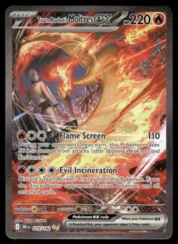Pokemon Cards Team Rocket's Moltres ex 229/182 Destined Rivals LP - Image 1