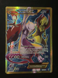 Pokemon Card TCG Mewtwo EX Secret Full Art 163/162 Breakthrough Holo Rare NM - Image 1