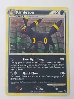 Pokemon TCG Umbreon 10/90 Undaunted Holo Rare English 2010 - Image 1