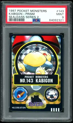 Pokemon Japanese Sealdass 2 143 Kabigon Prism Snorlax 1997 PSA 9 64092321 - Image 1