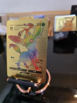 Leafeon VMAX 001/203 Rainbow HP310 - Gold Foil Fan Art Pokemon Card - NM - Image 1