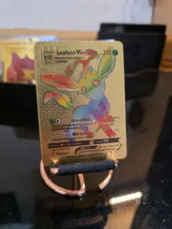 Leafeon VMAX 001/203 Rainbow HP310 - Gold Foil Fan Art Pokemon Card - NM - Image 2