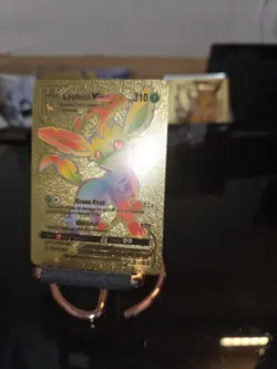 Leafeon VMAX 001/203 Rainbow HP310 - Gold Foil Fan Art Pokemon Card - NM - Image 5