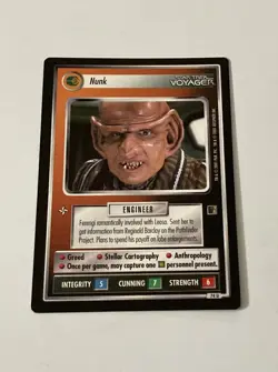Star Trek CCG Personnel Ferengi Nunk Black Boarder Card - Image 1