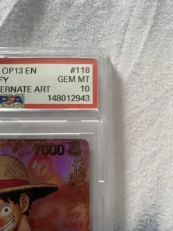 2025 ONE PIECE ENGILSH RED MANGA ALTERNATE ART OP13-118 MONKEY D. LUFFY PSA 10 - Image 3