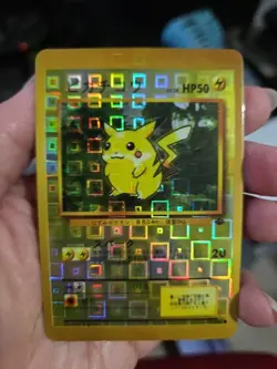 Pikachu Jungle #025 Japanese Vintage Pokemon Vending Sticker Card Square Holo - Image 2