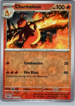 Charmeleon 005/165 Reverse Holo SV: Scarlet & Violet 151 - Pokemon Card - NM - Image 1