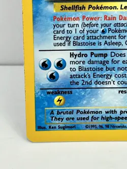 1999 Pokemon TCG Blastoise Base Set Holo Unlimited Rare Card 2/102 - Image 4