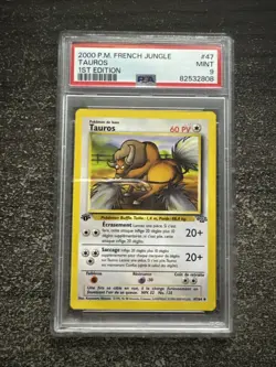 TAUROS UNCO - POKEMON 47/64 JUNGLE EDITION 1 PSA 9 - Image 1