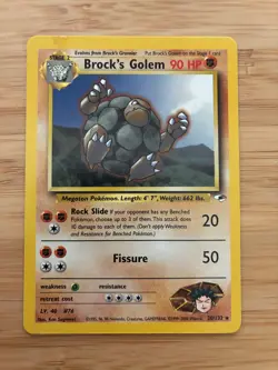Brock's Golem 20/132 Stage 2 Gym Heroes Series RARE 2000 Pokemon Card WOTC LP - Image 1