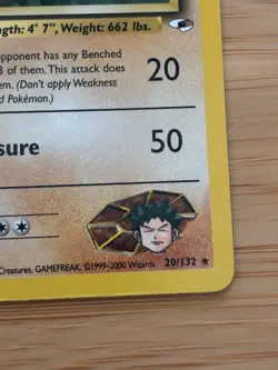 Brock's Golem 20/132 Stage 2 Gym Heroes Series RARE 2000 Pokemon Card WOTC LP - Image 5