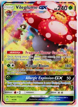 Pokemon TCG Vileplume GX 4/236 SM-Cosmic Eclipse Holo Ultra Rare-NM - Image 1