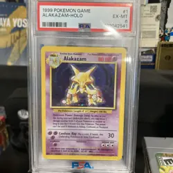 1999 Pokemon Game Alakazam Holo Card PSA 6 EX-MT Base Set 1/102 #1 Vintage Rare - Image 4