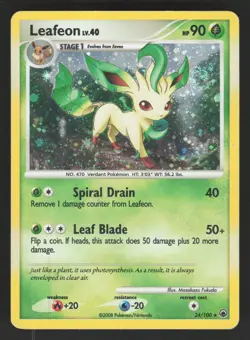 Leafeon 24/100 Holo Pokemon TCG Deck Exclusives SWIRL HP - Image 1