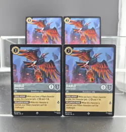 Disney Lorcana Diablo - Stone Servant 196/204 Wilds Unknown Super Rare 4 Cards - Image 1
