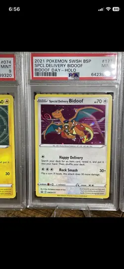 ✨ PSA 9 Special Delivery Promo Charizard Pikachu Bidoof Pokemon SWSH ✨ - Image 2