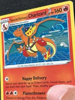 Pokemon TCG Special Delivery Charizard Holo Promo SWSH075 - INFINITY SWIRL - nm+ - Image 2