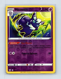 Meowstic 061/163 Holo Rare Battle Styles Pokemon Reverse Holo Near Mint - Image 1