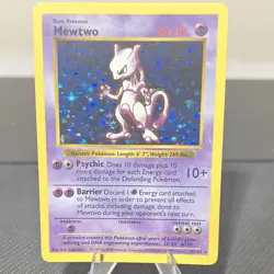 Wizards of the Coast Pokemon Mewtwo 10/102 Base Set Shadowless Holo Rare Eng - Image 1