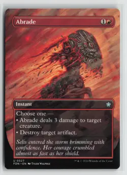 Abrade 0327 Borderless Foundations FDN MTG Magic - Image 1