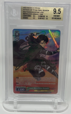 Weiss Schwarz Attack on Titan Levi Merciless Assault SSP BGS 9.5 Gem Mint - Image 1