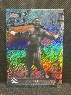 2025 Topps Chrome WWE x Cactus Jack Oba Femi Aqua Shimmer 56/199 - Image 1