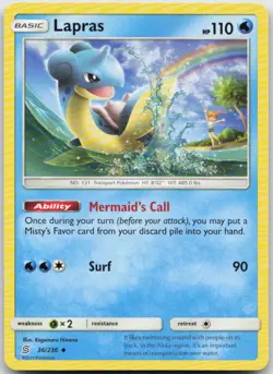 Lapras 36/236 Uncommon Unified Minds Pokemon TCG NM - Image 1