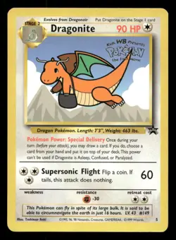 Dragonite 5 Wizards Black Star Promos MP Pokemon - Image 1