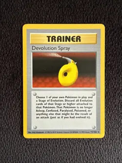 Pokemon Shadowless Base Set Devolution Spray Non-Holo Rare 72/102 LP - Image 1