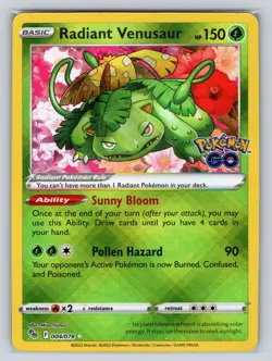Radiant Venusaur Holo Radiant Rare Pokemon GO 004/078 NM - Image 1