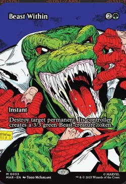 1x Beast Within - Foil Extended Art NM Eng MTG - Marvel Universe - Image 1