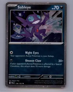 Sableye (Cosmos Holo) 136/193 Rare Miscellaneous Cards & Products - Image 1