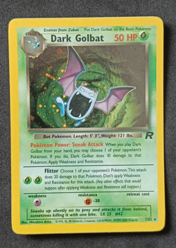 Pokemon TCG Dark Golbat 7/82 Team Rocket Holo Rare Card Vintage WOTC NM-LP+ - Image 1