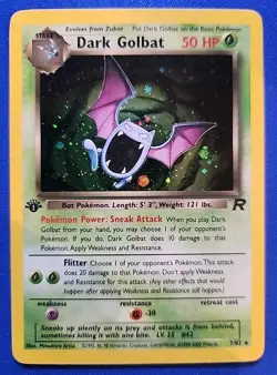 Pokemon TCG - Dark Golbat - 7/82 - Team Rocket - 1st Edition - Holo - LP - Swirl - Image 1
