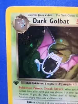 Pokemon TCG - Dark Golbat - 7/82 - Team Rocket - 1st Edition - Holo - LP - Swirl - Image 2