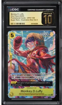 Monkey.D.Luffy illustration Box Promo Vol.3 OP07-109 CGC Pristine 10 - Image 1