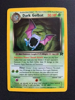 Pokemon TCG WOTC Team Rocket Dark Golbat Holo 7/82 MP - Image 1