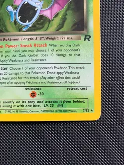 Pokemon TCG WOTC Team Rocket Dark Golbat Holo 7/82 MP - Image 4