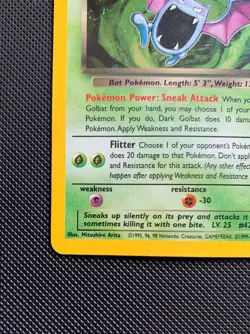 Pokemon TCG WOTC Team Rocket Dark Golbat Holo 7/82 MP - Image 5