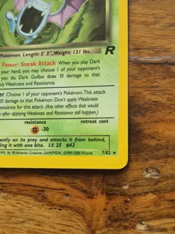 Pokemon TCG Dark Golbat Team Rocket 7/82 Holo Unlimited Holo Rare WOTC Vintage - Image 3
