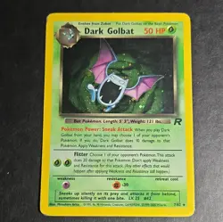 Pokemon TCG Dark Golbat 7/82 Team Rocket Holo Rare 50 HP Unlimited Edition - Image 1