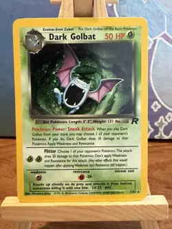 Pokemon TCG WOTC Team Rocket Dark Golbat Holo 7/82 NEAR MINT - Image 1