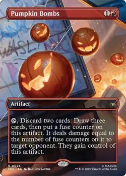 NM Borderless Pumpkin Bombs, MTG, Marvel's Spider-Man, Magic the Gathering, 26 - Image 1