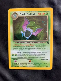 Pokemon TCG WOTC Team Rocket Dark Golbat Holo 7/82 MP - Image 1